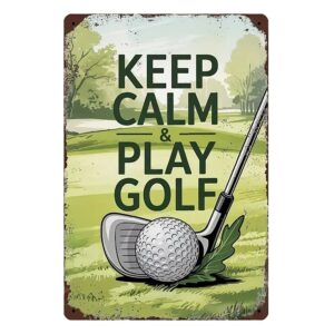 Golfskylt i metall - Born to Golf - Keep Calm & Play Golf