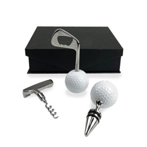 Presentbox 3 delar Golftema Set - Korkskruv, vinkork, kapsylöppnare
