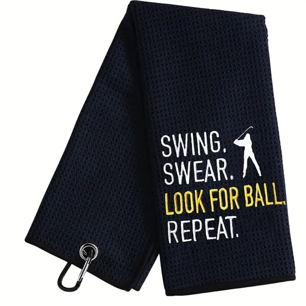“Swing, Swear, Look for Ball, Repeat” Golfhandduk - 40 x 60 cm
