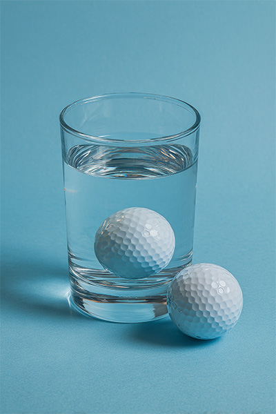 Golfboll i vatten vs ny boll?