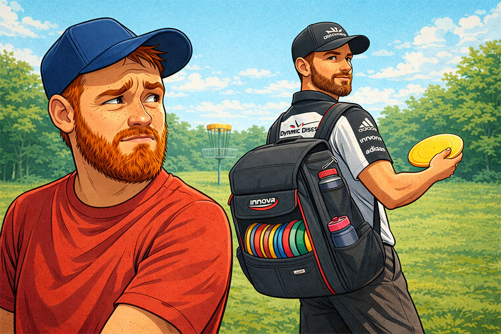 försök inte härma proffsen i discgolf