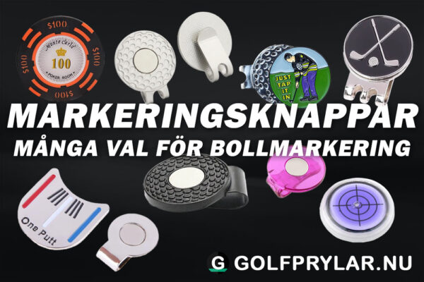 Golfutrustning markeringsknappar